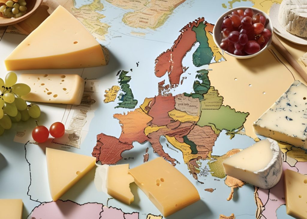 Carte des fromages étrangers de l’Europe